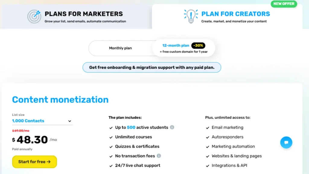 GetResponse Pricing Plans